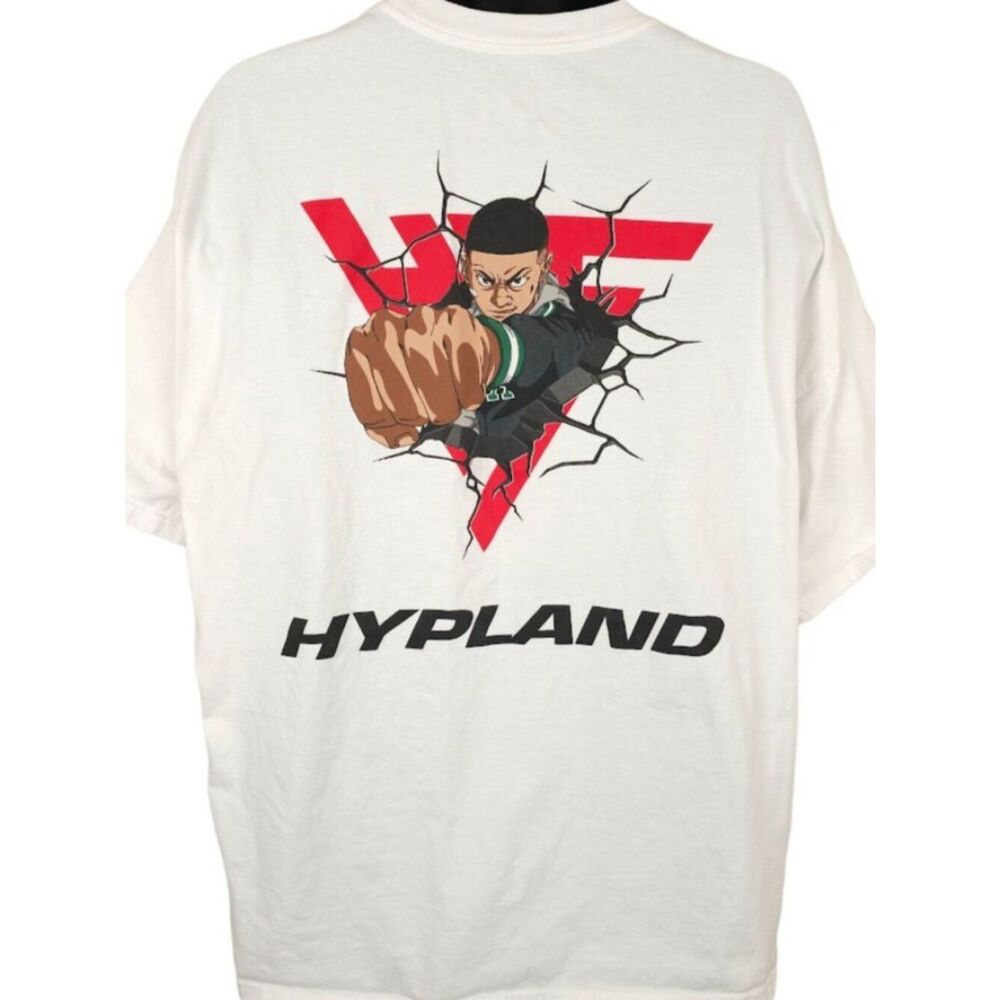 Hypland T Shirt Mens Size 2XL White Streetwear Anime Style